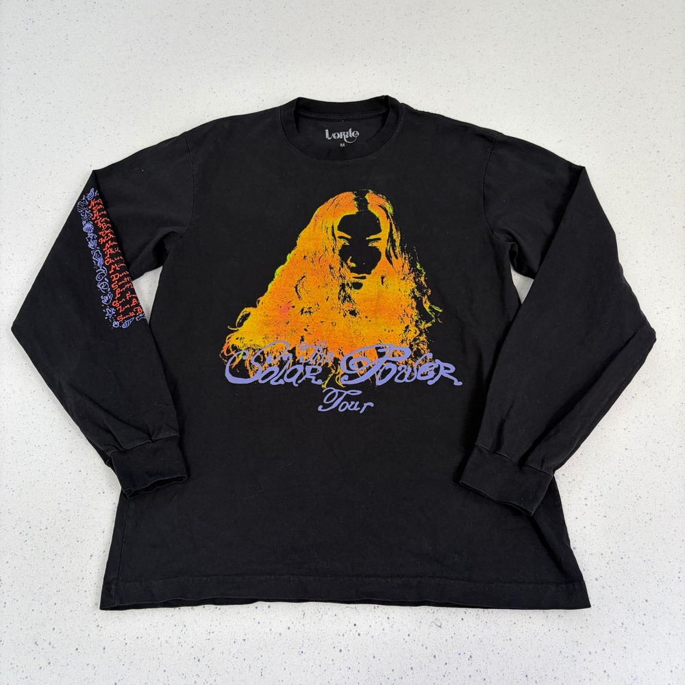 Lorde Solar Power Tour Long‎ Sleeve Shirt Black Graphic Concert Merch Size M - Picture 3 of 6
